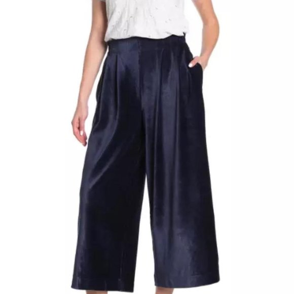 Madewell Wide Leg Corduroy Pants Dark Blue NWT - Picture 3 of 5